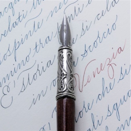 Wooden calligraphy pen with pen holder and vintage nibs