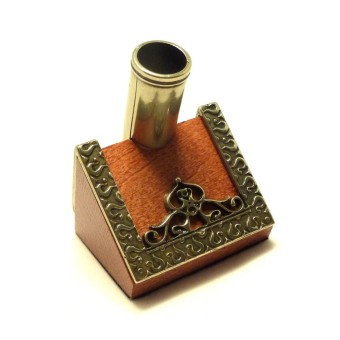 Bortoletti Porta penna in legno Moro con dettaglio in bronzo 2