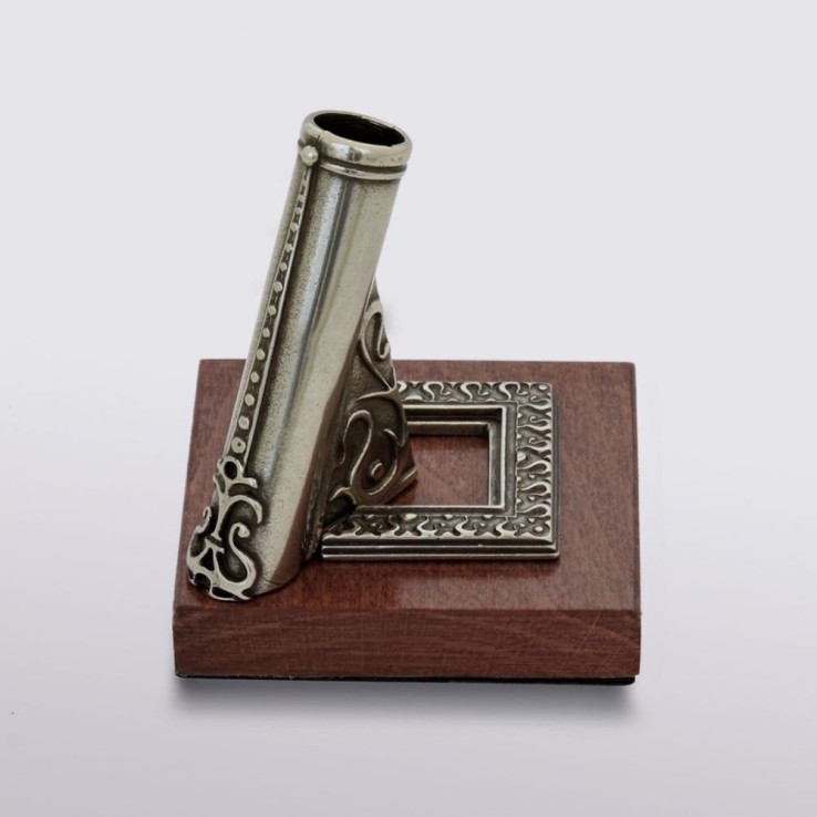 Bortoletti Marcello desk pen holder in wood and bronze