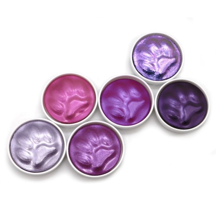 Coliro "Purrlcolors" Perlcolor set montrant les six perles de la boîte hors de la boîte