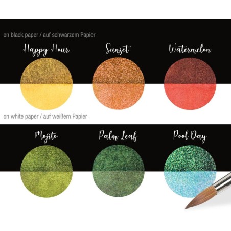 Coliro "Summer Vibes" pearlcolor set for calligraphy and art - colour swatch