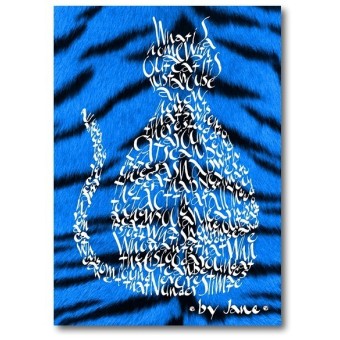 Carta di gatto della pelle della tigre blu elettrica di Calligraphy Arts