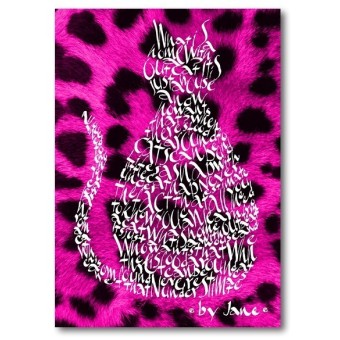 Cerise Rosa Leopard Skin Cat Card von Calligraphy Arts