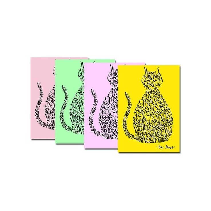 Cat notelets in pastel colours by Calligraphy Arts