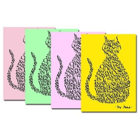 Cat notelets in pastel colours by Calligraphy Arts