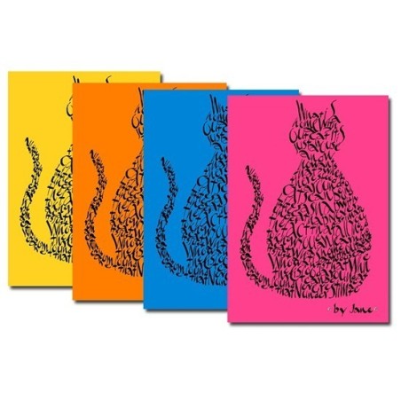 Kat notelets i lyse farver af Calligraphy Arts