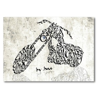Håndlavet motorcykelkort med biker ord kunst designet af Jane for Calligraphy Arts UK