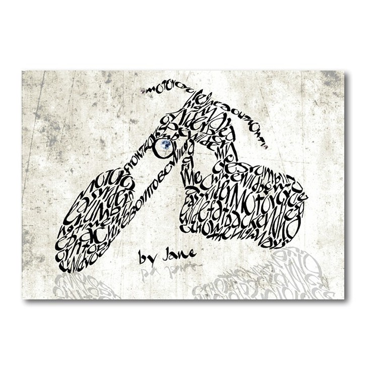 Carte de moto à la main avec un mot de moto de motard conçu par Jane pour Calligraphy Arts Royaume-Uni