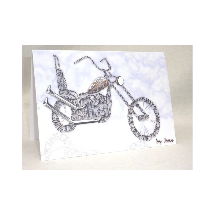 Old skool chopper card by Calligraphy Arts