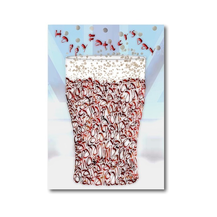 Carte de verre de bière de la fête des pères avec libellé de papa multilingue