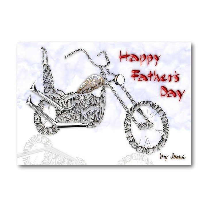 Vaderdag Old School Chopper-kaart door Calligraphy Arts
