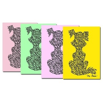 Hundewohnungen in Pastellfarben von Calligraphy Arts
