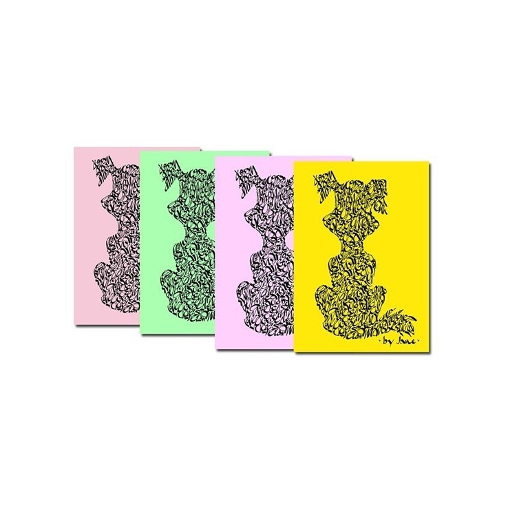 Hundewohnungen in Pastellfarben von Calligraphy Arts