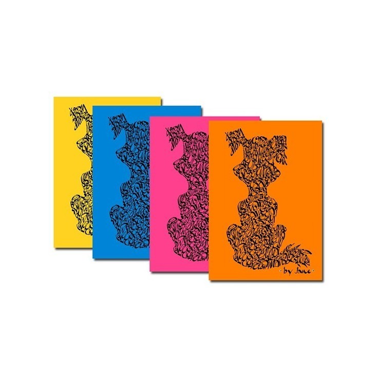 Dog notelets in bright colours by Calligraphy Arts