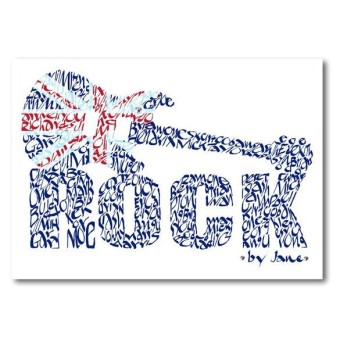 Rock Guitar-Gruß-Karte von Calligraphy Arts