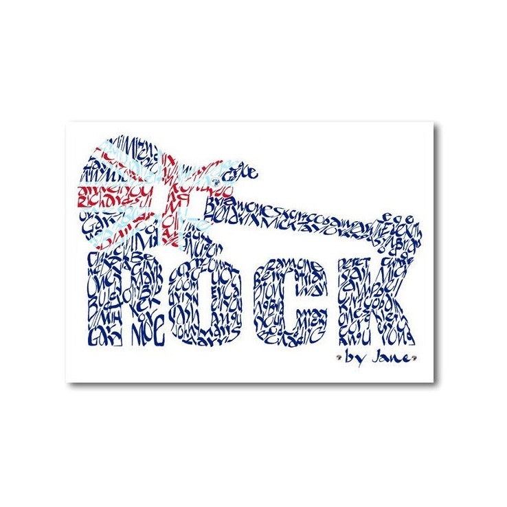 Rock Guitar Wenskaart door Calligraphy Arts