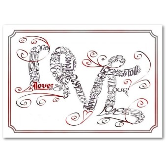 Love Swirls wenskaart door Calligraphy Arts