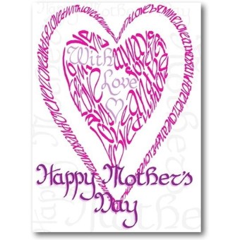 Pink heart Mother's Day card by Calligraphy Arts