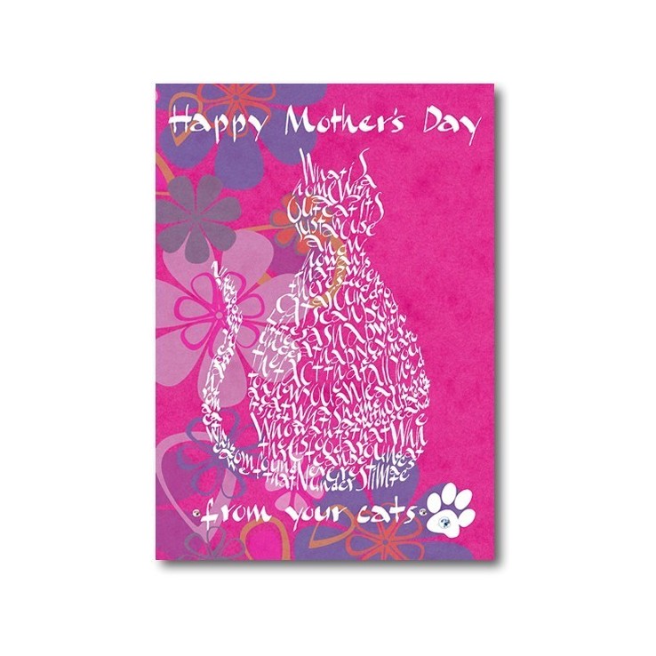 Happy Mother's Day from your cats greeting card by Calligraphy Arts - bright floral background