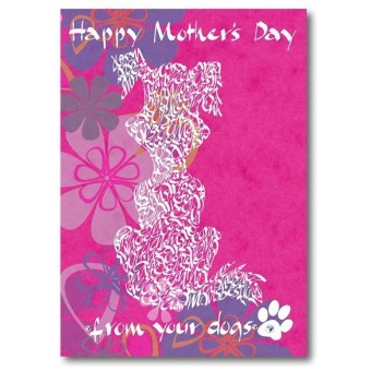 Calligraphy Arts Moederdagkaart voor hondenliefhebberse mama's 2