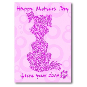 Calligraphy Arts Moederdagkaart voor hondenliefhebberse mama's
