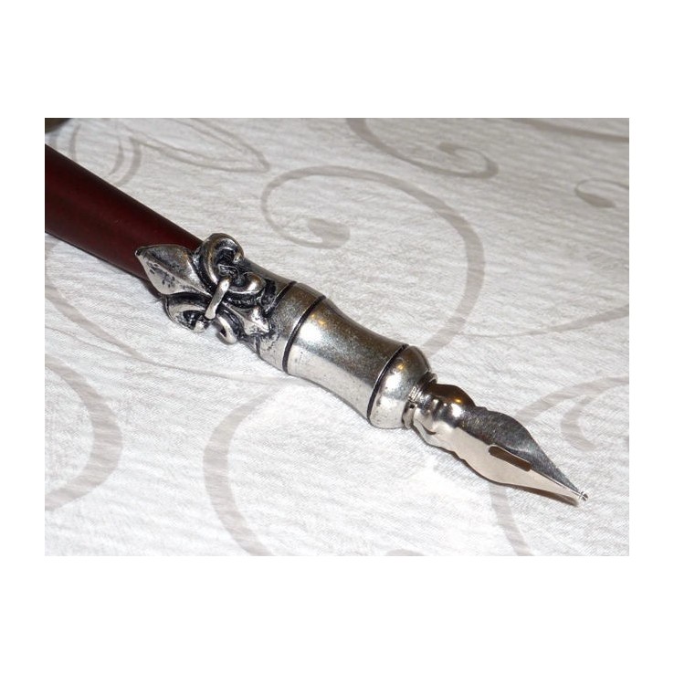 Træ kalligrafi pen med tin nib holder af La Kaligrafica