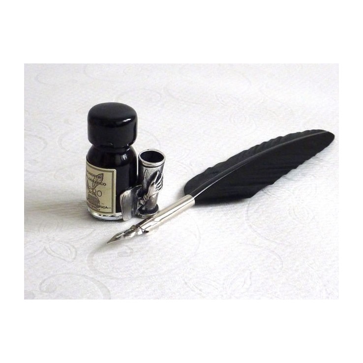 La Kaligrafica Pequeña pluma de caligrafía de pluma negra con tinta