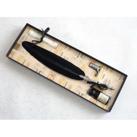 Black goose feather quill with pewter detail by La Kaligrafica